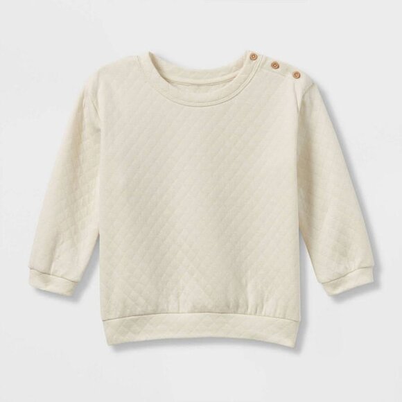 Grayson Collective - Toddler Quilted Sweatshirt - Off- White 4T UNISEX - Picture 2 of 12